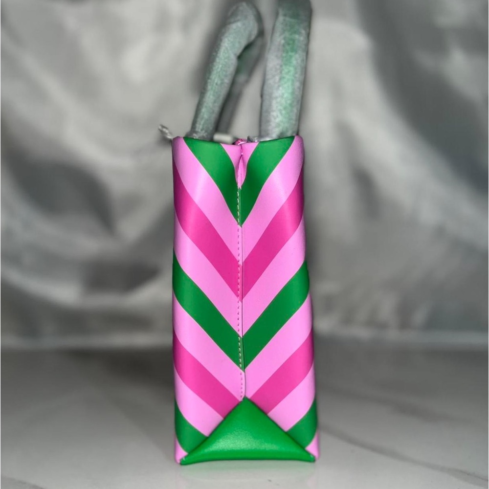 Kate Spade Pink and Green Striped Handbag - Picture 3 of 5